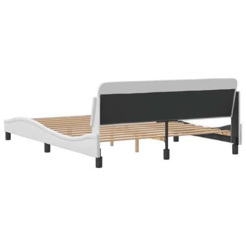 Okvir za krevet s uzglavljem bijeli 160x200 cm od umjetne kože - Bijela 160 x 200 cm Cijena