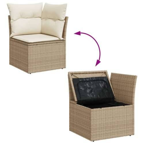 5-dijelni vrtni set sofa s jastucima bež od poliratana - bež i krem 1 Cijena