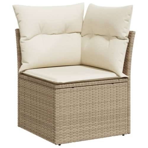 Vrtna garnitura - 6-dijelni set vrtnih sofa s jastucima bež od poliratana - bež i krem 2x middle + 3x corner + table 1 Cijena
