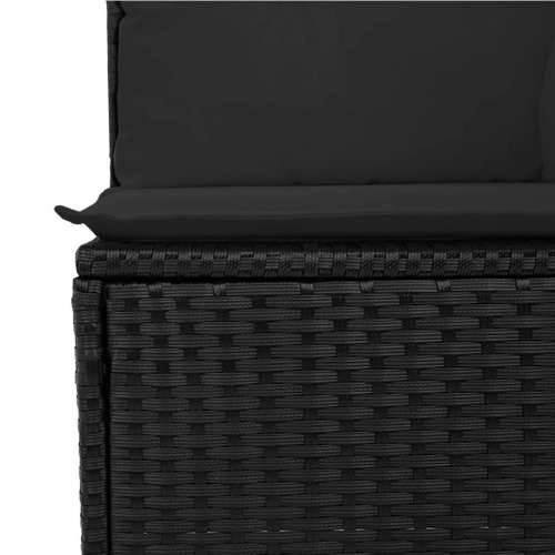 Vrtna garnitura - 6-dijelni set vrtnih sofa s jastucima crni od poliratana - Crna stol + 3x kutna + 2x srednja 1 Cijena