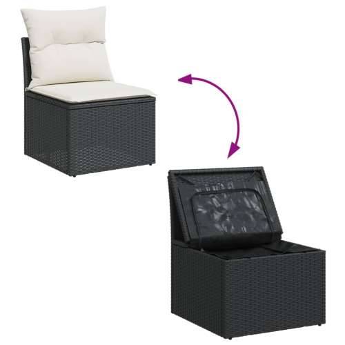 Vrtna garnitura - 6-dijelni set vrtnih sofa s jastucima crni od poliratana - Crna i krem 1 Cijena