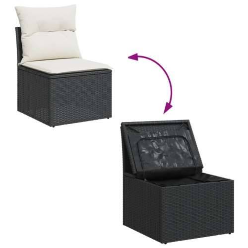 Vrtna garnitura - 8-dijelni set vrtnih sofa od poliratana s jastucima crni - Crna i krem 1 Cijena