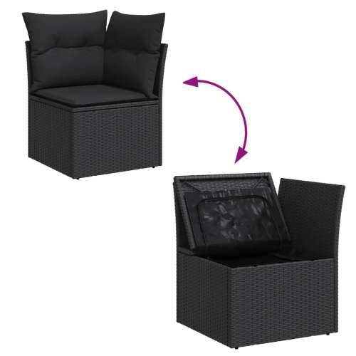 Vrtna garnitura - 8-dijelni set vrtnih sofa od poliratana s jastucima crni - Crna 3x srednja + kutna + tabure + stol 1 Cijena