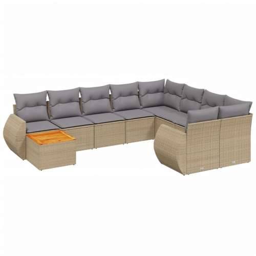 Vrtna garnitura - 10-dijelni set vrtnih sofa s jastucima bež od poliratana - bež i svjetlosiva stol + 5x srednja + 2x kutna 1 Cijena
