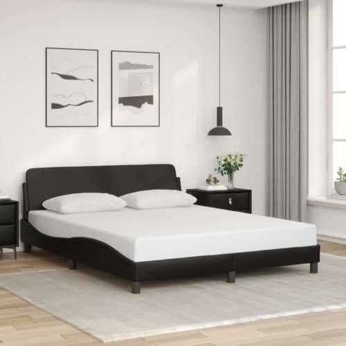 Okvir za krevet s uzglavljem crni 160x200 cm od umjetne kože - Crna 160 x 200 cm Cijena