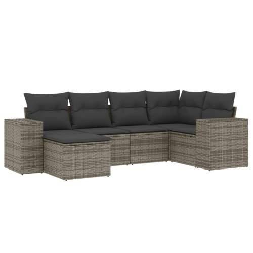 Vrtna garnitura - 6-dijelni set vrtnih sofa od poliratana s jastucima sivi - siva i tamnosiva Bez stola 1 Cijena