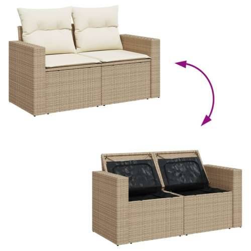5-dijelni vrtni set sofa s jastucima bež od poliratana - bež i krem 1 Cijena
