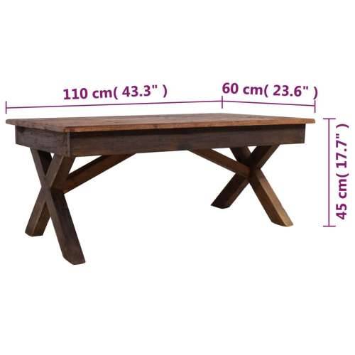 Stolić za kavu od miješanog recikliranog drva 110 x 60 x 45 cm Cijena