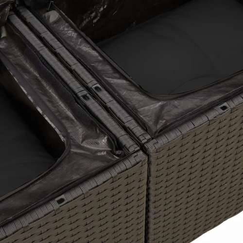 Vrtna garnitura - 6-dijelni set vrtnih sofa s jastucima crni od poliratana - Crna 2x srednja + kutna +stol 1 Cijena