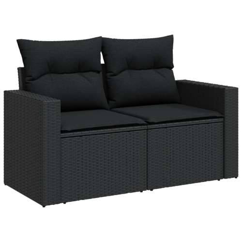 Vrtna garnitura - 6-dijelni set vrtnih sofa s jastucima crni od poliratana - Crna 2x srednja + kutna +stol 1 Cijena