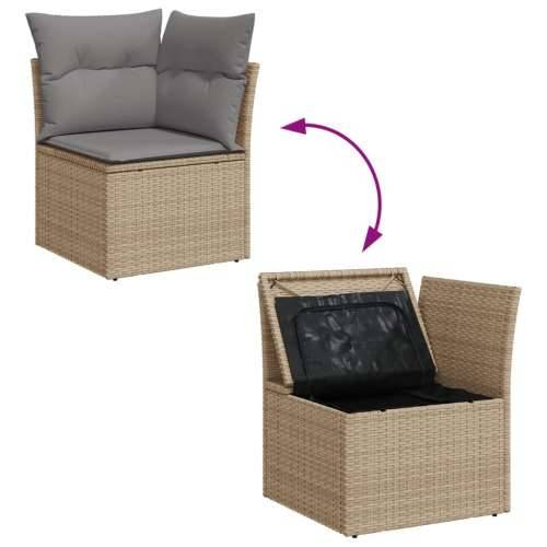 Vrtna garnitura - 10-dijelni set vrtnih sofa s jastucima bež od poliratana - mješavina bež i sive stol + 2x kutna + 5x srednja 1 Cijena