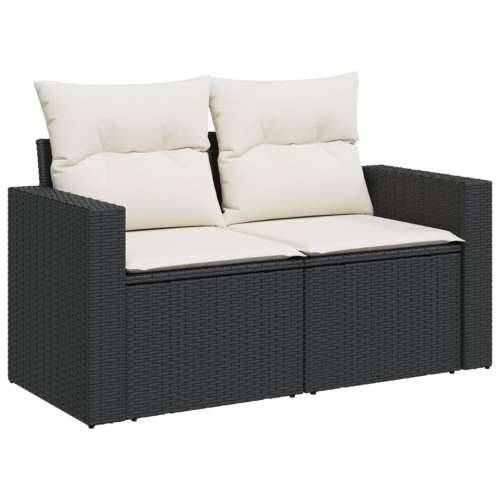 Vrtna garnitura - 11-dijelni set vrtnih sofa od poliratana s jastucima crni - Crna i krem stol + 6x srednja + 2x kutna 1 Cijena