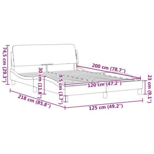 Okvir za krevet s uzglavljem bijeli 120x200 cm od umjetne kože - Bijela 120 x 200 cm Cijena