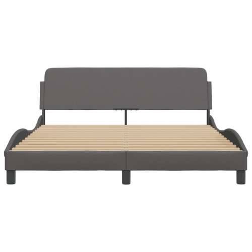 Okvir za krevet s uzglavljem sivi 160x200 cm od umjetne kože - Siva 160 x 200 cm Cijena