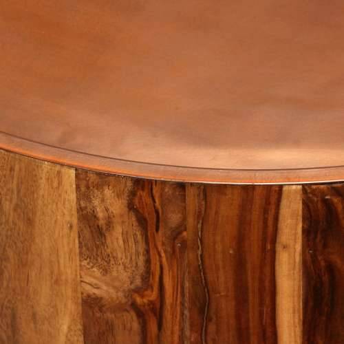 Stolić za kavu od masivnog drva šišama i čelika 68 cm Cijena
