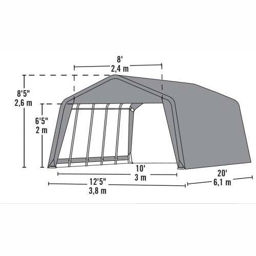 ShelterLogic - skladišni šator - 23,18 m² - 610x380x260cm | BRANDED IN THE USA Cijena