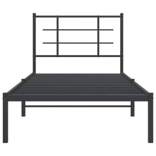 Metalni okvir za krevet s uzglavljem crni 90x200 cm - Crna 90 x 200 cm s uzglavljem Cijena