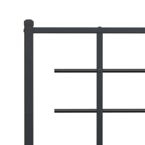 Metalni okvir za krevet s uzglavljem crni 90x200 cm - Crna 90 x 200 cm s uzglavljem Cijena