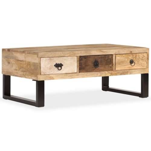 Stolić za kavu s 3 ladice od masivnog drva manga 90 x 50 x 35 cm - Smeđa 1 Cijena