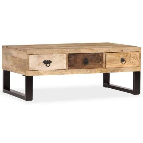 Stolić za kavu s 3 ladice od masivnog drva manga 90 x 50 x 35 cm - Smeđa 1 Cijena