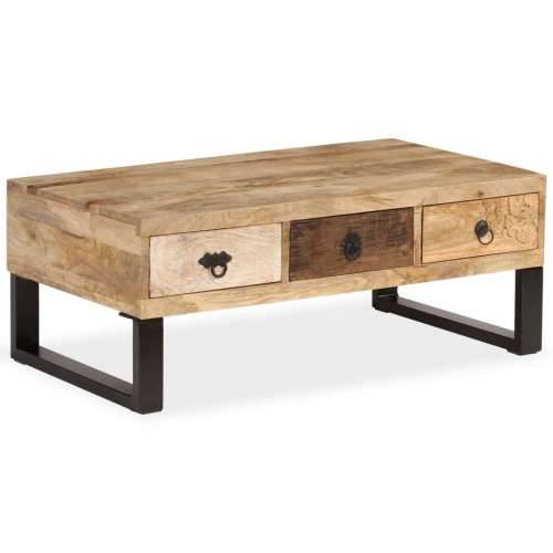 Stolić za kavu s 3 ladice od masivnog drva manga 90 x 50 x 35 cm - Smeđa 1 Cijena
