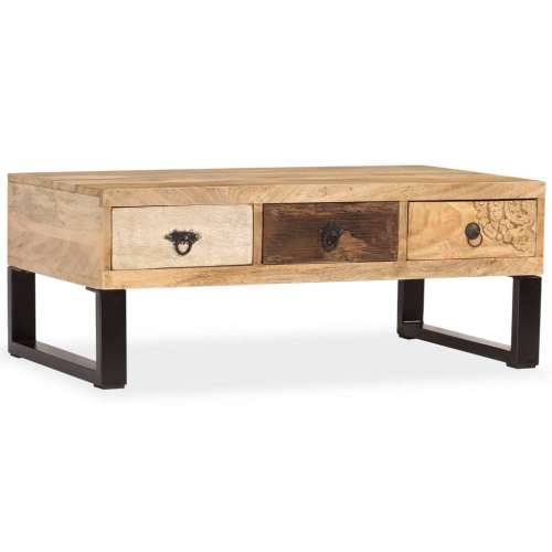 Stolić za kavu s 3 ladice od masivnog drva manga 90 x 50 x 35 cm - Smeđa 1 Cijena