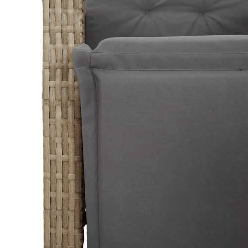 3-dijelni bistro set s jastucima bež od poliratana - Dužina stola 80 cm Oštra noga 2 Cijena