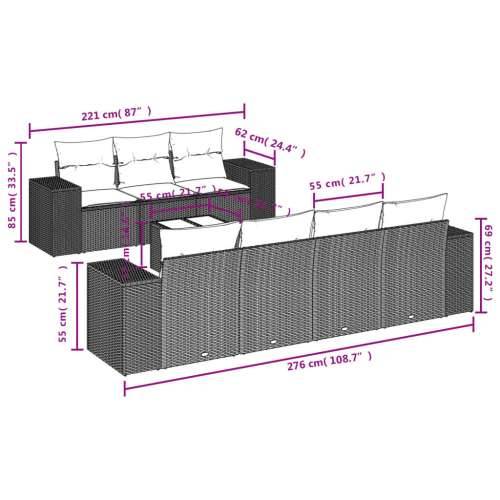 Vrtna garnitura - 8-dijelni set vrtnih sofa od poliratana s jastucima crni - Crna 1 Cijena
