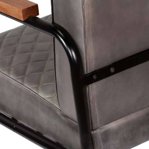 Fotelja od prave kože siva Cijena