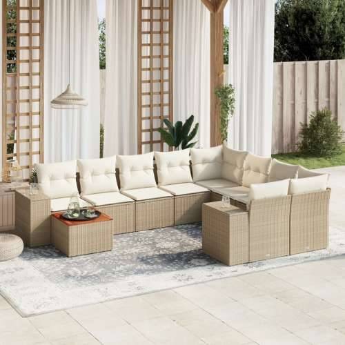 Vrtna garnitura - 10-dijelni set vrtnih sofa s jastucima bež od poliratana - bež i krem table + 2x corner + 5x middler 1 Cijena