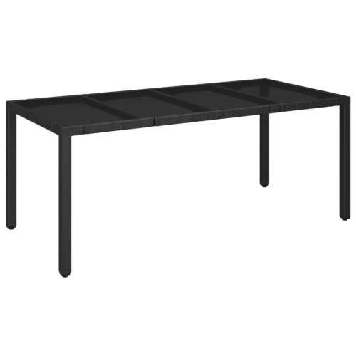 Vrtna garnitura - 7-dijelni vrtni blagovaonski set s jastucima crni od poliratana - Crna i krem Dužina stola 190 cm 6 Cijena