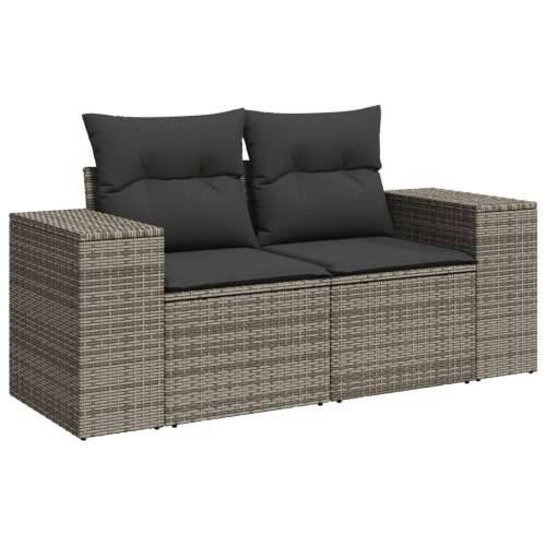 Vrtna garnitura - 9-dijelni set vrtnih sofa od poliratana s jastucima sivi - Siva Sa stolom 1 Cijena