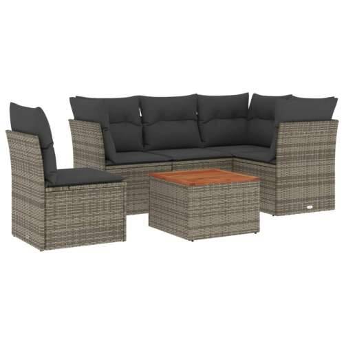 Vrtna garnitura - 5-dijelni set vrtnih sofa od poliratana s jastucima sivi Siva 2x middle + table + 3x corner 1 Cijena