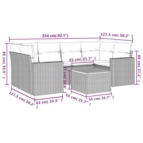 Vrtna garnitura - 7-dijelni set vrtnih sofa sivi od poliratana - siva i tamnosiva 1 Cijena