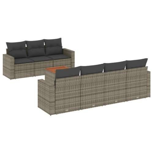 Vrtna garnitura - 8-dijelni set vrtnih sofa od poliratana s jastucima sivi - siva i tamnosiva 1 Cijena