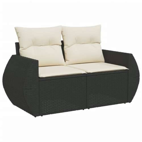 Vrtna garnitura - 10-dijelni set vrtnih sofa s jastucima crni od poliratana - Crna i krem 5x srednja + stol + 2x kutna 1 Cijena
