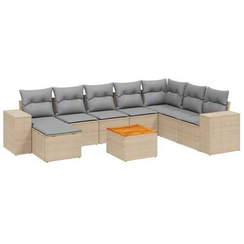 Vrtna garnitura - 9-dijelni set vrtnih sofa s jastucima bež od poliratana - bež i siva 1 Cijena