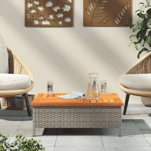 Vrtni stol sivi 70 x 70 x 25 cm od ratana i bagremovog drva - Siva 1 Cijena