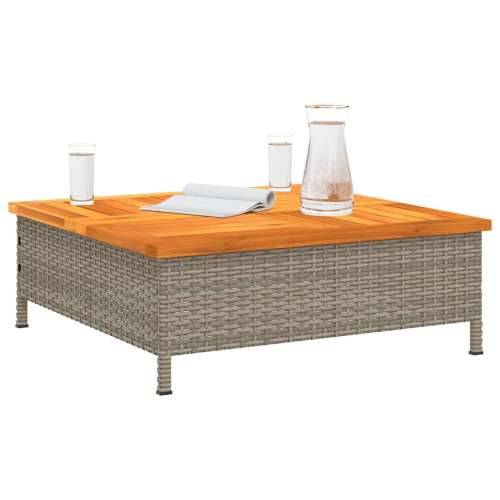 Vrtni stol sivi 70 x 70 x 25 cm od ratana i bagremovog drva - Siva 1 Cijena