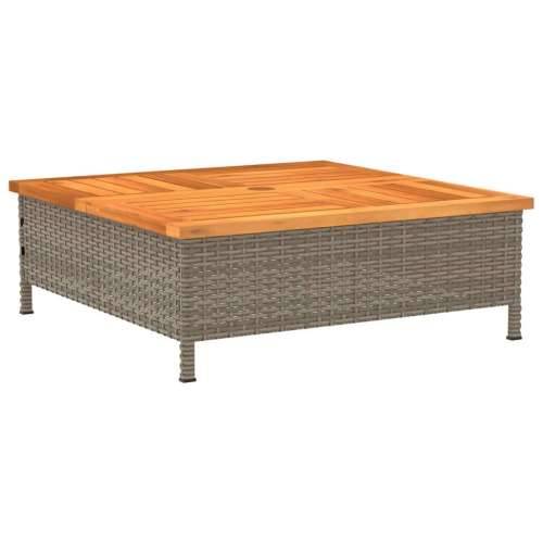 Vrtni stol sivi 70 x 70 x 25 cm od ratana i bagremovog drva - Siva 1 Cijena