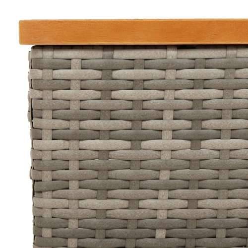 Vrtni stol sivi 70 x 70 x 25 cm od ratana i bagremovog drva - Siva 1 Cijena