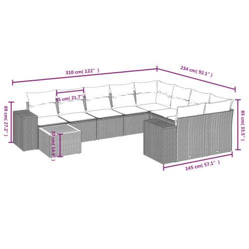 Jedro za zaštitu od sunca s jastucima crni od poliratana Crna table + 2x corner + 5x middler 1 Cijena