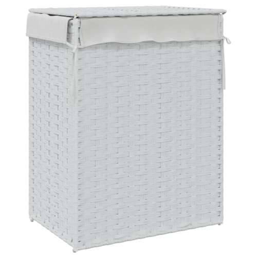 Košara za rublje s poklopcem bijela 46x33x60 cm od poliratana - Bijela 1 Cijena