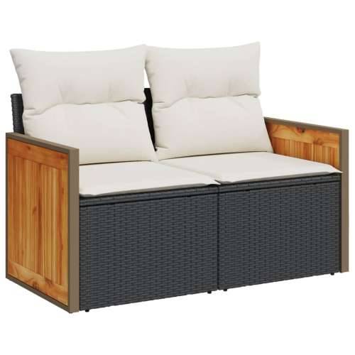Vrtna garnitura - 7-dijelni set vrtnih sofa od poliratana s jastucima crni Cijena
