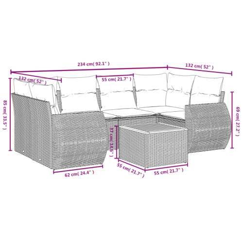 Vrtna garnitura - 7-dijelni set vrtnih sofa od poliratana s jastucima crni - Crna i krem 1 Cijena
