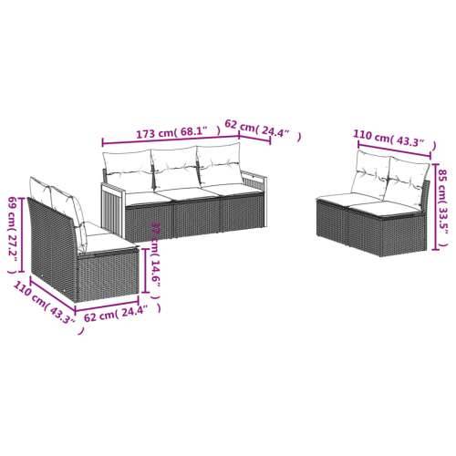 Vrtna garnitura - 7-dijelni set vrtnih sofa od poliratana s jastucima crni - Crna Bez stola 1 Cijena