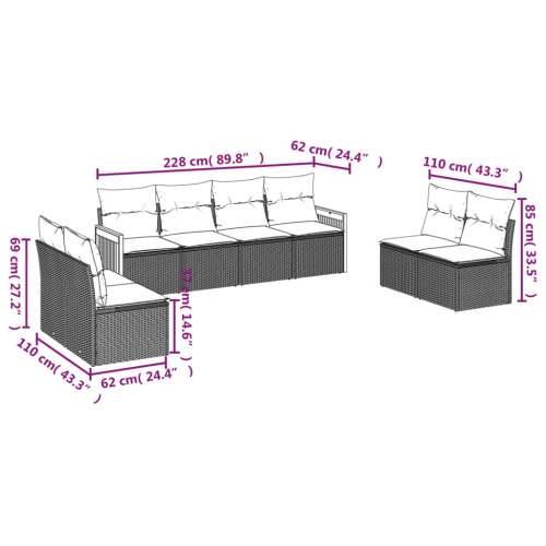 Vrtna garnitura - 8-dijelni set vrtnih sofa od poliratana s jastucima crni - Crna Bez stola 1 Cijena