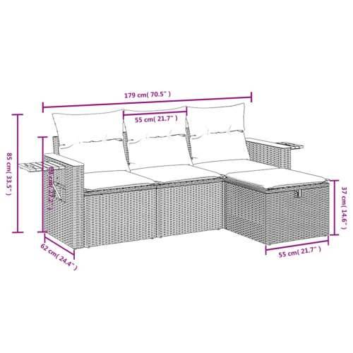 Vrtna garnitura - 2-dijelni set vrtnih sofa s jastucima bež od poliratana bež i siva bez spremišta 1 Cijena