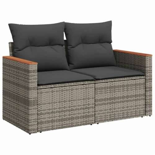Vrtna garnitura - 11-dijelni set vrtnih sofa od poliratana s jastucima sivi - Siva Bez stola 1 Cijena