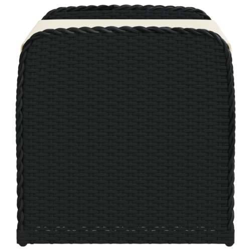 Klupa za pohranu s jastukom crna 80 x 51 x 52 cm od poliratana - Crna 80 x 51 x 52 cm 1 Cijena
